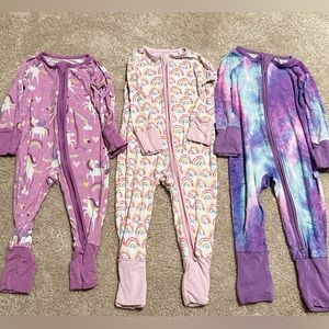 Little Sleepies LOT sale baby girl pajamas 0-3 mo, 3-6 mo